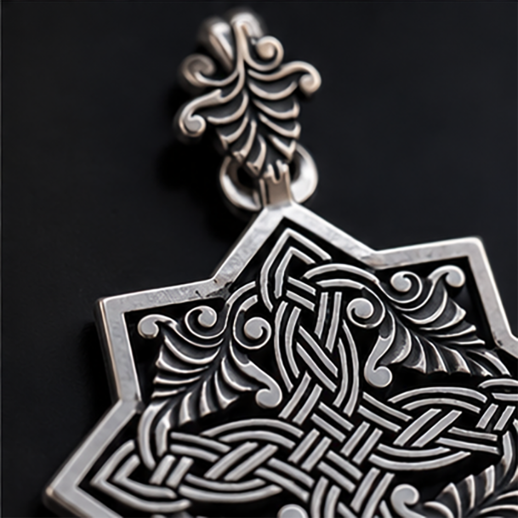 Goshavanq Octagon Pendant Crafted from Poghos Varbed Khachkar Stone - symmetrical and cross-shaped