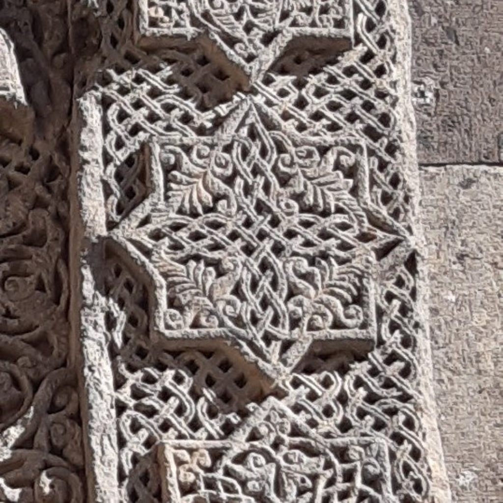 Goshavanq Octagon Pendant Crafted from Poghos Varbed Khachkar Stone - symmetrical and cross-shaped