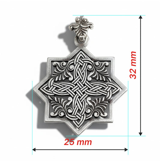 Goshavanq Octagon Pendant Crafted from Poghos Varbed Khachkar Stone - Symmetrical and Cross-Shaped