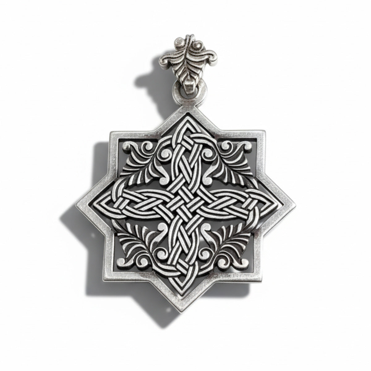 Goshavanq Octagon Pendant Crafted from Poghos Varbed Khachkar Stone - symmetrical and cross-shaped